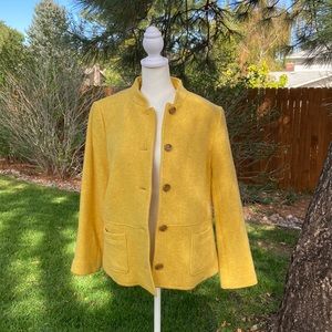 Mustard yellow Talbots petites 16P wool blend blazer